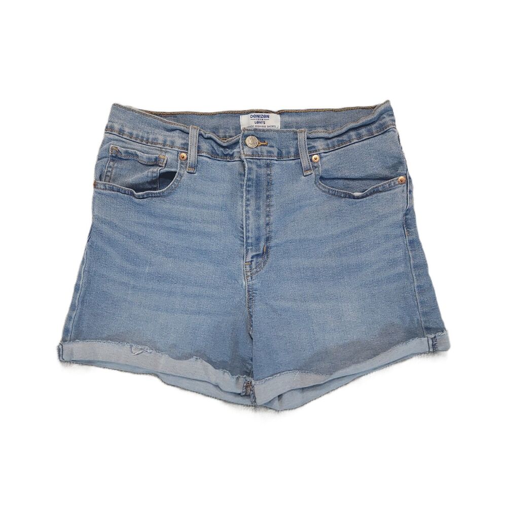 Levis Denizen Womens 10 Shorts Vintage High Rise Blue Stretch Denim